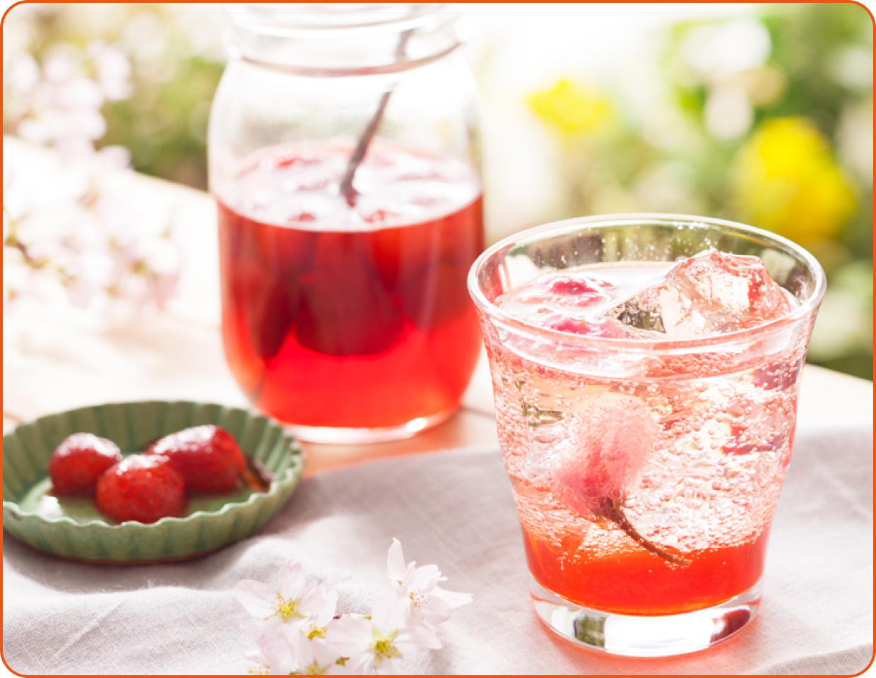 桜と苺の春色フィズ