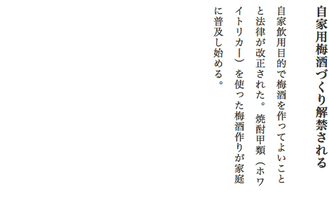 自家用梅酒づくり解禁される