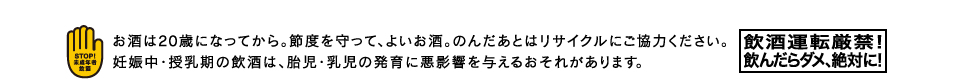 お酒は20歳になってから。