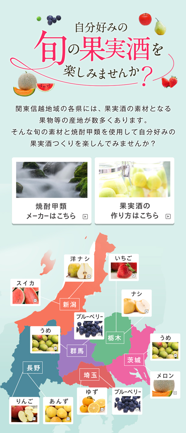 自分好みの旬の果実酒を楽しみませんか?