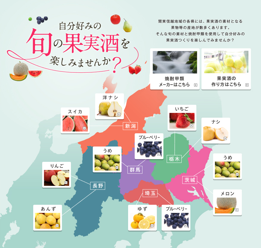 自分好みの旬の果実酒を楽しみませんか?