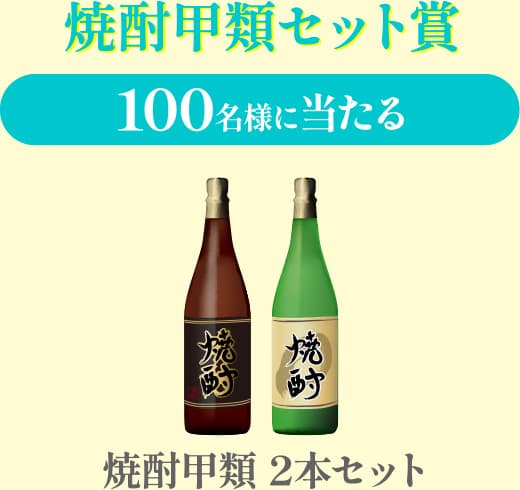 焼酎甲類セット賞 100名様に当たる 焼酎甲類 2本セット