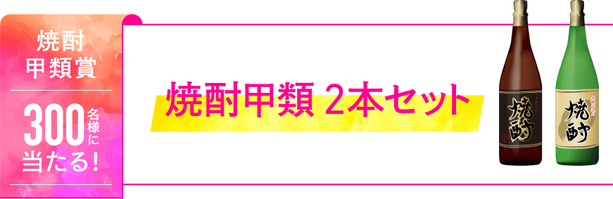 焼酎甲類賞 300名様に当たる！ 焼酎甲類2本セット