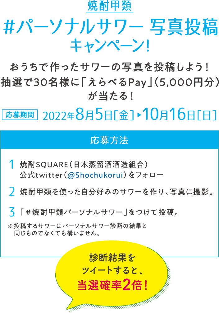 焼酎甲類 パーソナルサワー診断 キャンペーン!