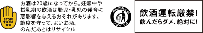 お酒は20歳になってから。