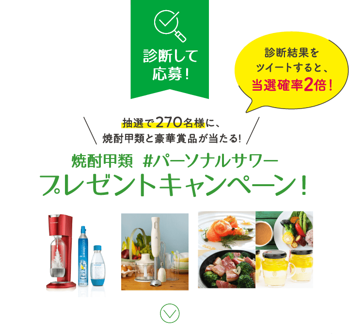 焼酎甲類 パーソナルサワープレゼントキャンペーン！