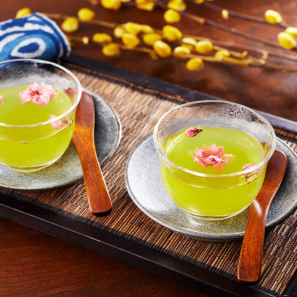 桜咲く緑茶割
